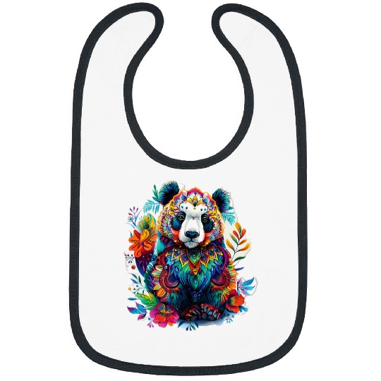 Panda Pet Vivid Colored Mandala Panda Bibs