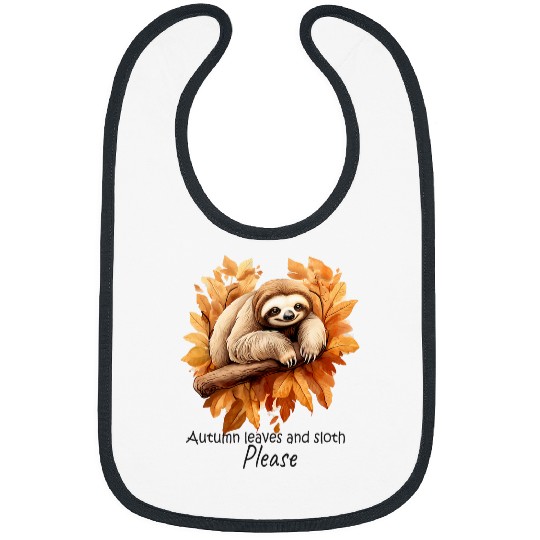 Sloth Pet Autumn Leaves and Sloth Please Harvest Happy Fall Bibs