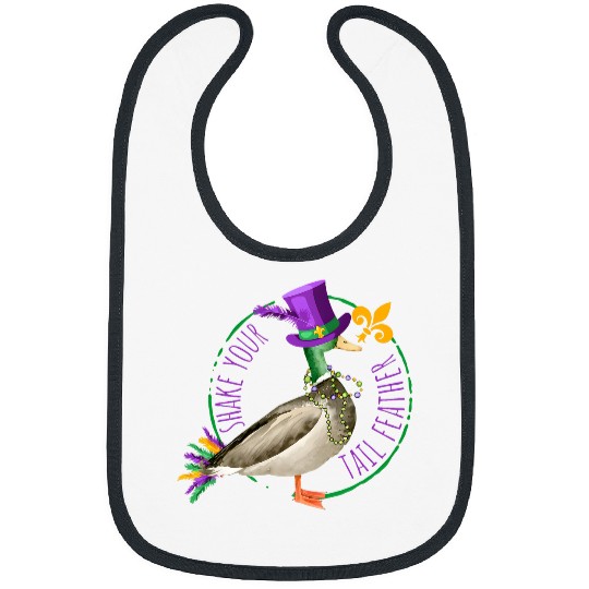 Shake Your Tail Feather Mardi Gras Duck Hunting Bibs