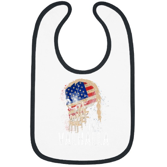 Until Valhalla Norse Viking Warriors Mythology US Flag Skull Bibs