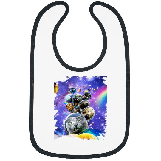 Sloth Pet Astronaut Space Cat Sloth Dog Dinosaur Shark Selfie Funny Bibs