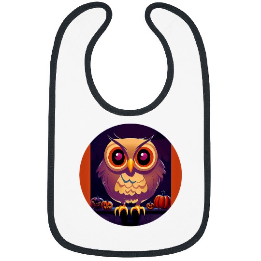 Owl Pet Cute Halloween Barn Owl Jack o Lanterns Bibs