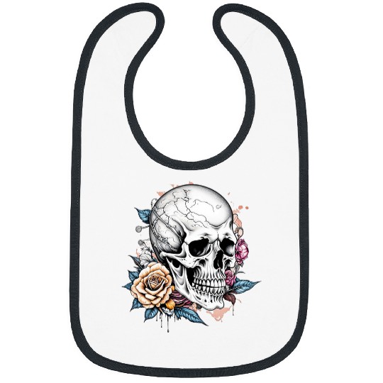 Rock n Roll Skull and Roses vintages Style Rock Bibs