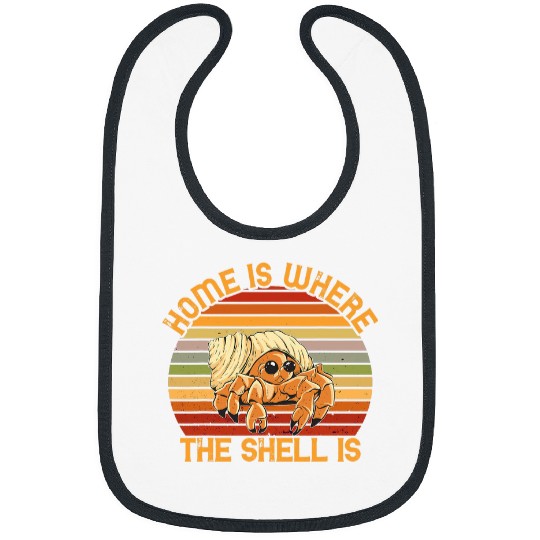 Sea Animals Hermit Crab Lover Retro homes Shell Hermit Crab Bibs