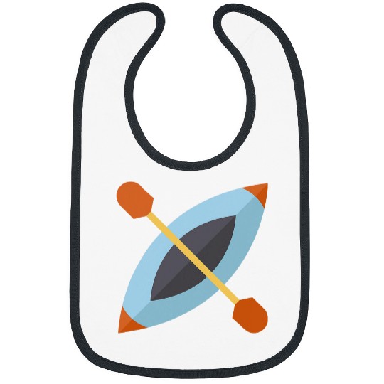 Kayak Boat with Paddle Comic Art for Men Women Children Bibs