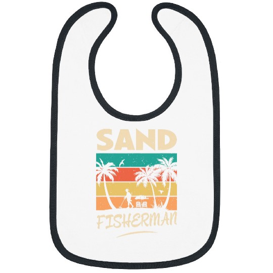 Sand Fisherman Funny Dad Hobbies For Beach Metal Detector Bibs