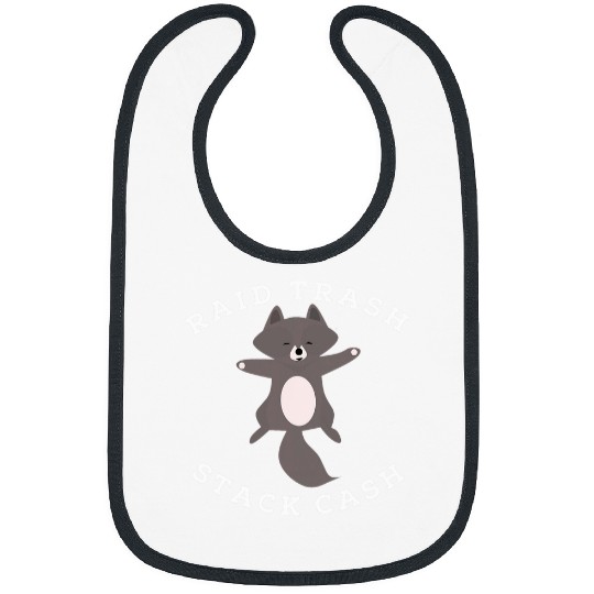 Raccoon Pet Raid Trash Stack Cash Funny Raccoon Gag Gift 2 Bibs