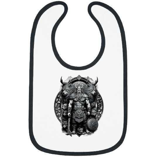 The Viking Warrior and His Faithful Wolves 9 Bibs