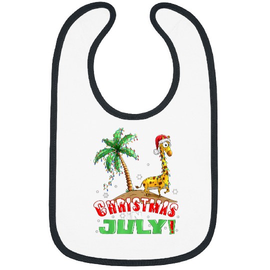 Giraffe Pet Christmas In July Giraffe Holiday xmass South Sea Island Bibs