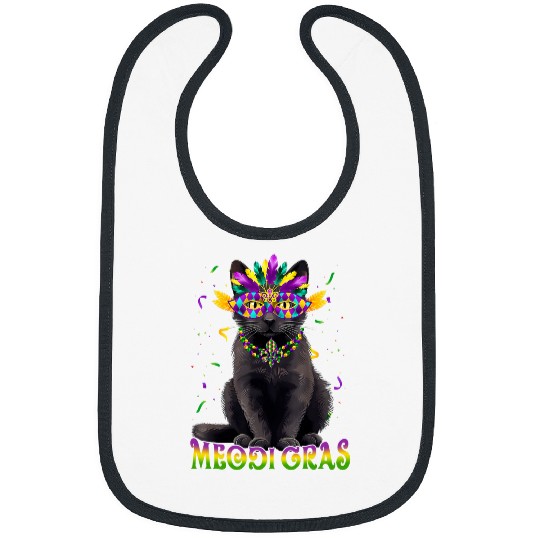Meowdi Gras Mardi Gras Cat Lover New Orleans Louisiana USA Bibs