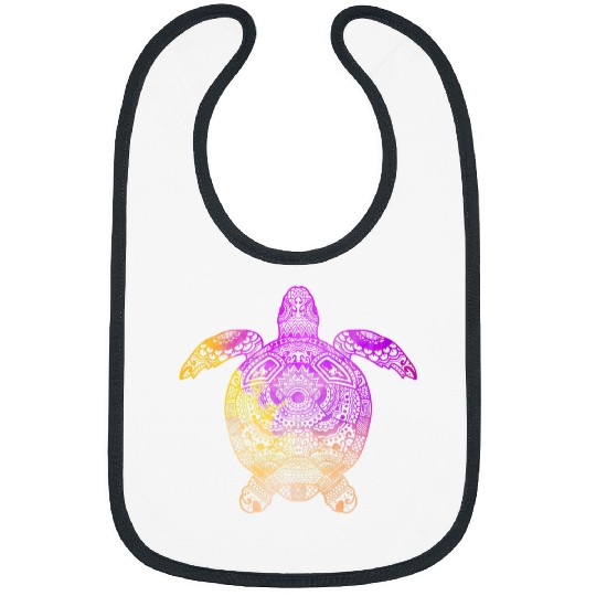 Turtle Pet Mandala Sea Turtle Art Flower Yoga Om Meditation Boho Prana Bibs