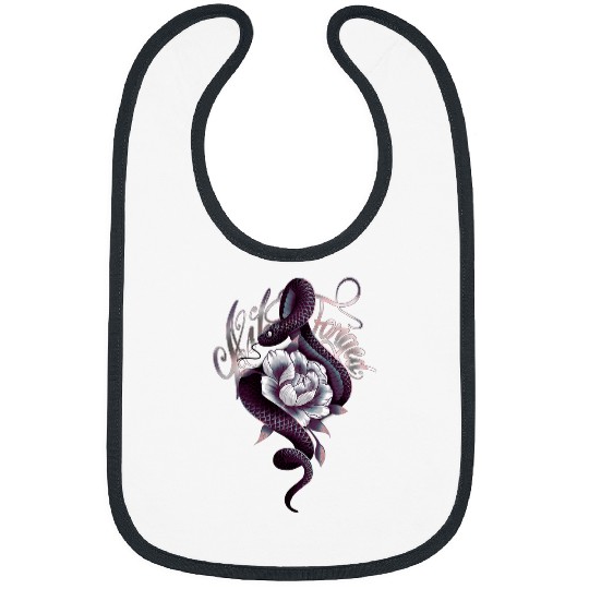Snake Peony Tattoo Style Bibs