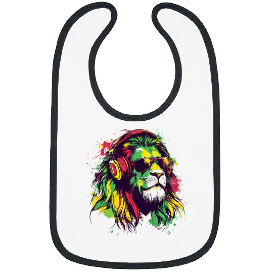Lion Pet DJ Lion Of Judah Jamaican Rasta Reggae Music Headphones 1 Bibs