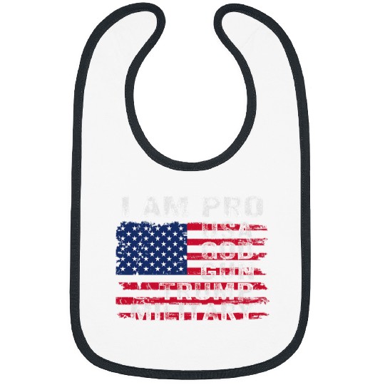 Pro USA God guns Trump Military Police Fires American Flag Tee Bibs