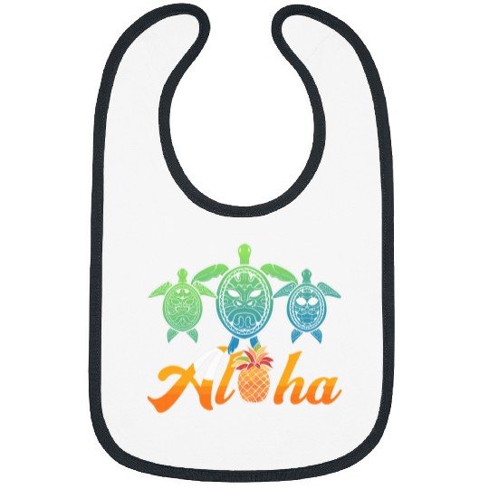 Turtle Pet Hawaii Sunset Maui Hawaiian Honolulu Beach Aloha Bibs
