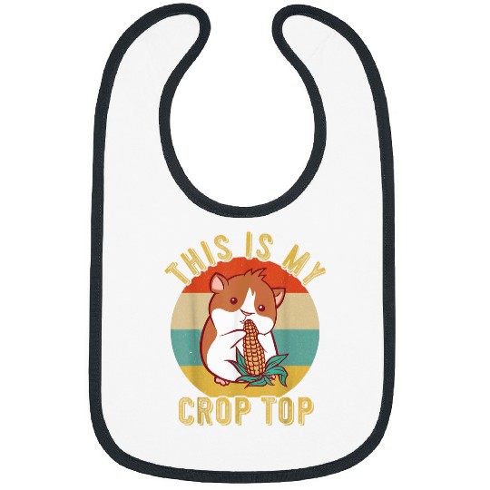 Hamster Pet Maize Corn Lover Hamster Retro This Is My Crop Top Corn Bibs