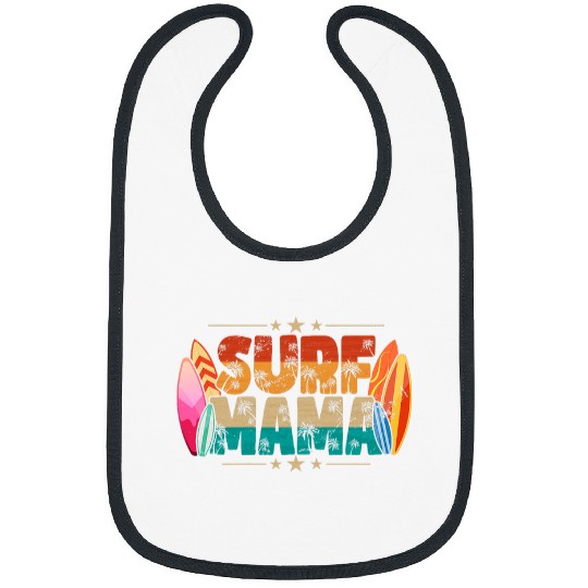 Surf Mama Surfer Mommy Mom Summer Beach Vibes Surfing Bibs