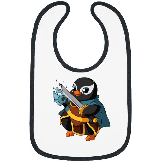 Penguin Pet Warlock Penguin RPG Gaming Funny Nerdy Geeky Gamer Bibs