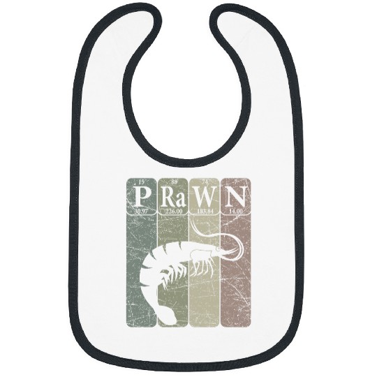 Shrimp Prawn Periodic Table Elements Seafood Shrimp Retro 2 Bibs