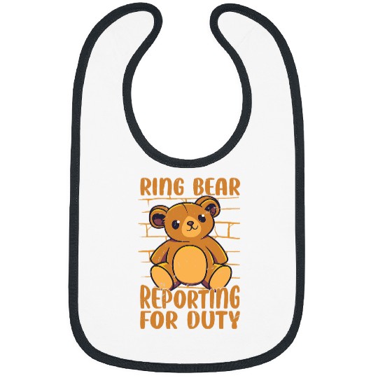 Bear Pet Ring Bear Reporting For Duty Funny Wedding Niece 2 Bibs