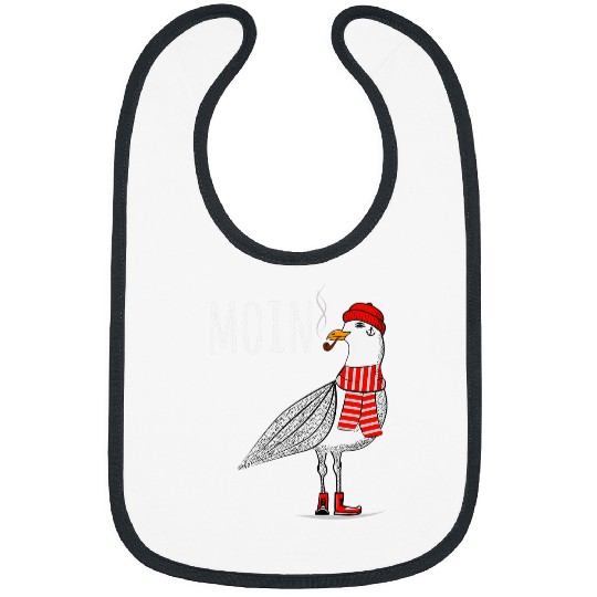 Mens Moin saying Seagull Bird Sea Sailing North Sea Anchor Tattoo Bibs