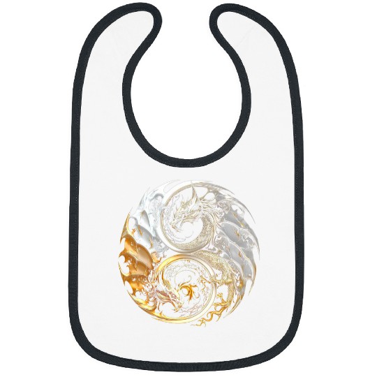 Viking Dragon Circle Yin Yang Bibs