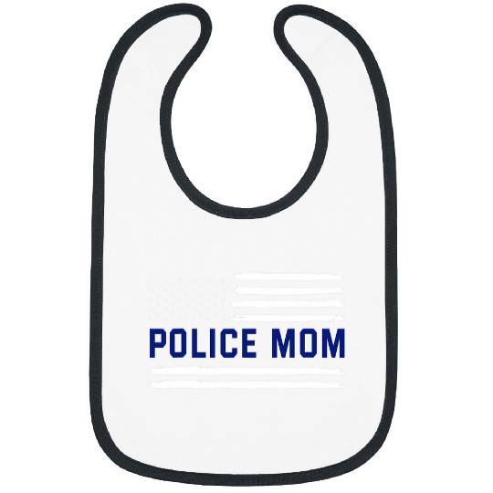 Police Mom Law Enforcement Patriotic Blue Line Bibs