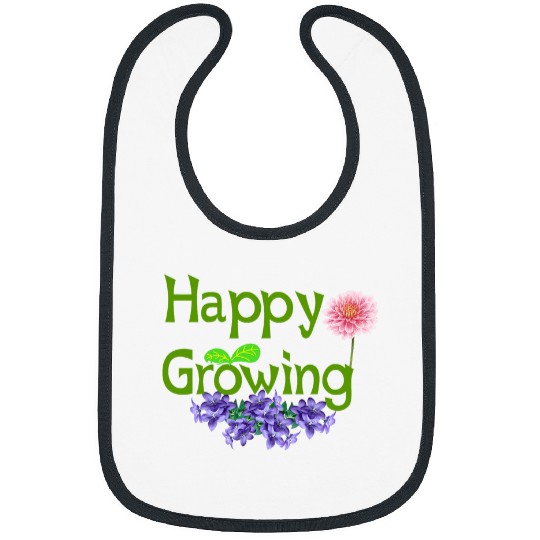 Men Youth and Women Gardening Farming Floral Happy Growing Bibs