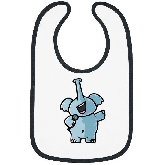 Elephant Pet Sing Karaoke Kids Kawaii Neko Anime Bibs