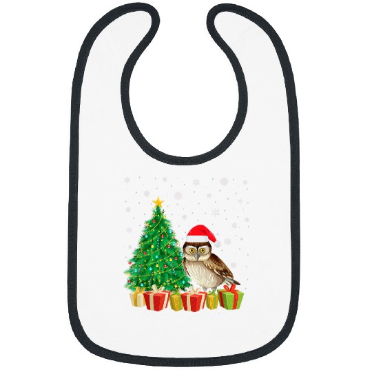 Owl Pet Barn Owl xmass Tree Lighting Santa Hat Barn Owl Christmas Bibs