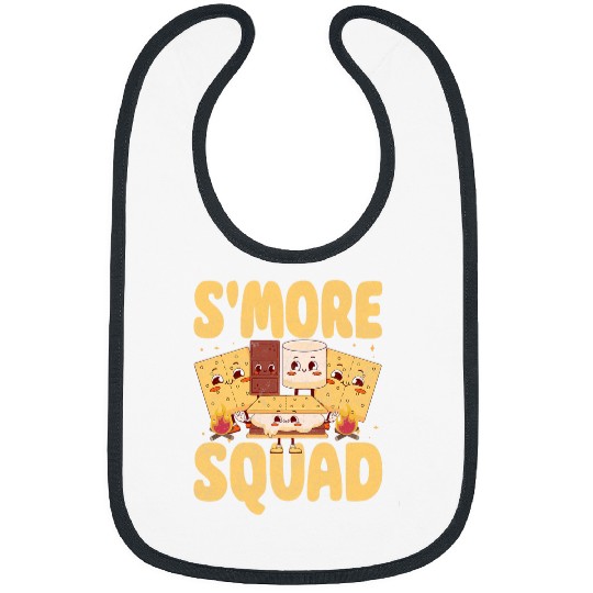 Smore Squad Groovy Smore Chocolate Marshmallow Camping Team Bibs