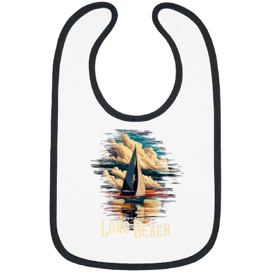 Long Beach californias vintages Sailing Boat On Ocean Bibs