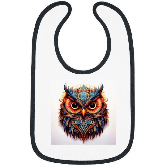 Owl Pet Stunning Mandala Owl Art uniques Big Eyes 07 Bibs