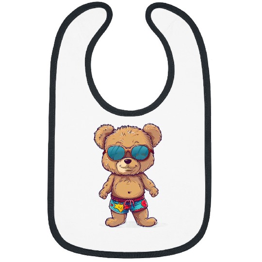 Bear Pet Happy Teddy Bear with cool Sunglasses and swimming trunks Bibs