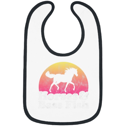 Fishing Horse and Bass Fish Women or Girls Horses Fishing Fisher Bibs