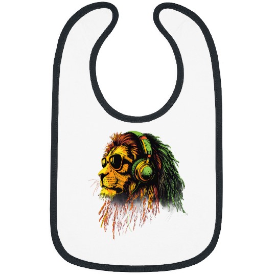 Lion Pet DJ Lion Of Judah Jamaican Rasta Reggae Music Headphones 2 Bibs