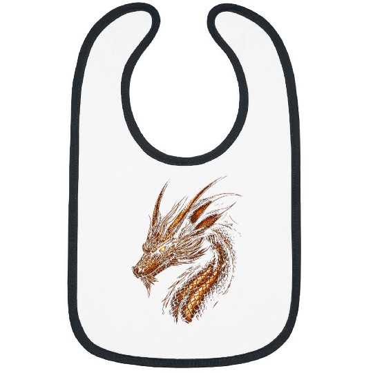 Dragon Pet Copper Dragon Graphic Mythical Illustration Copper Dragon Bibs