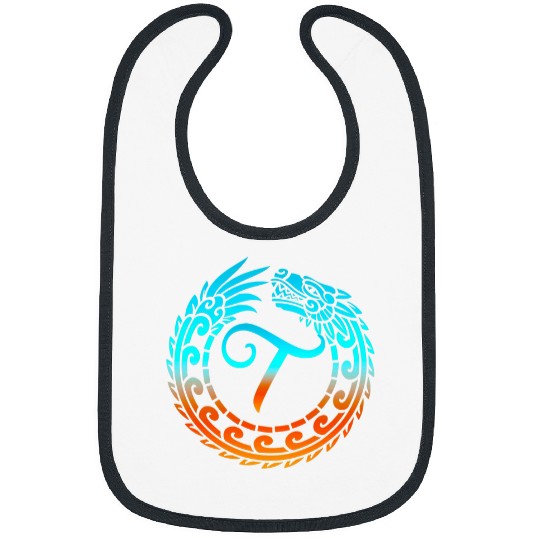 Dragon Pet Tribal Dragon Initial Letter T Monogram Boho Bibs