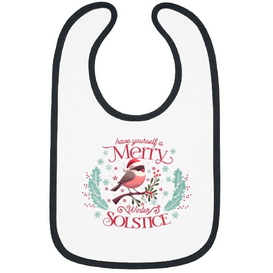 Merry Winter Solstice Bird Wishing A Magical Winter Solstice Bibs