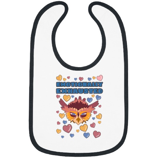 Owl Pet Emotionally Exhausted Owl with Hearts Bibs