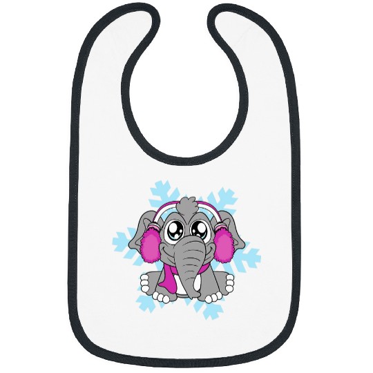 Elephant Pet Christmas Winter Snowflake Snow Bibs