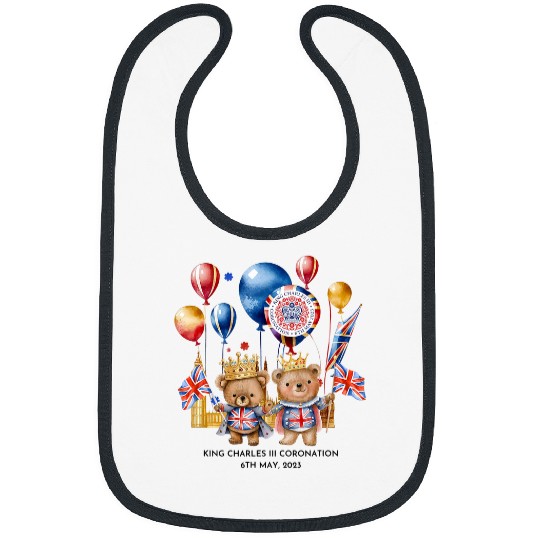 Bear Pet Royal bear King Charles III coronation May Union Jack Bibs