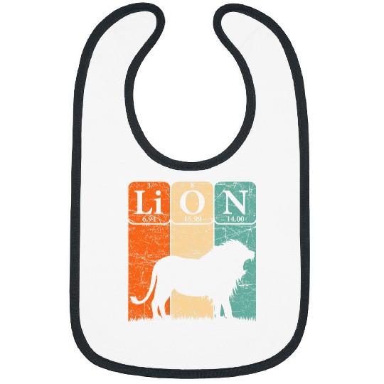 Lion Pet Periodic Table Elements Retro Lion Nerdy 1 Bibs