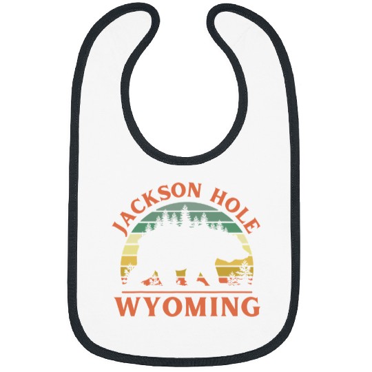 Bear Pet Jackson Hole Wyoming Bear Nature Outdoors Retro Sunset Bibs