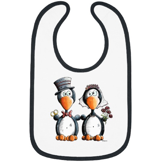 Penguin Pet Awesome Penguin Wedding For Bride And Groom Bibs
