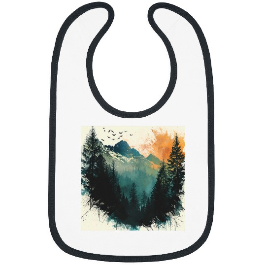 Tree Woods dark Green Nature Outdoor Explore forest green 2 Bibs