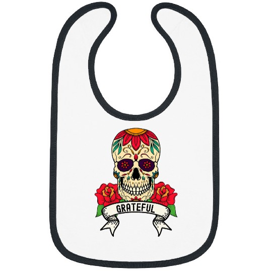 Thanksgiving Sugar Skull Grateful Tattoo Style Bibs