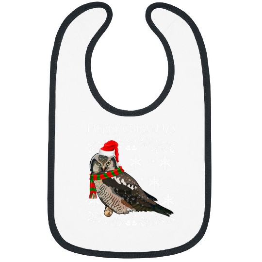 Owl Pet Bird Merry Christmas Ornament Northern Hawk Owl Ugly Xmas Bibs