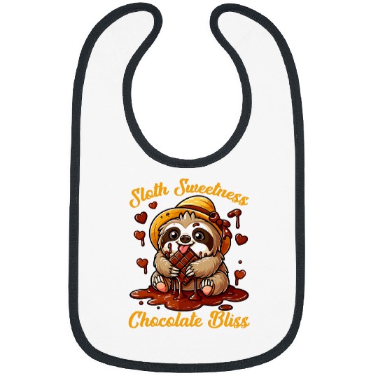 Sloth Pet Sweetness Chocolate Bliss Chocolate Lover Sloth Bibs