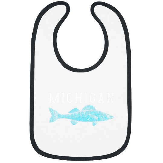 Michigan Walleye Fishing Fisherman Angler Midwest Fish Bibs
